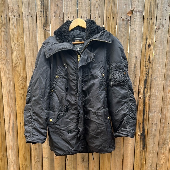Alpha Industries Black Military Field Jacket - Picture 1 of 12
